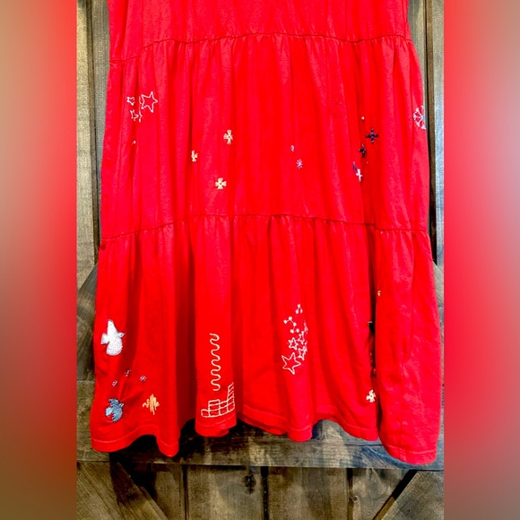 NWT Johnny Was Red Sleeveless Embroidered Dress Sz L - Picture 6 of 14